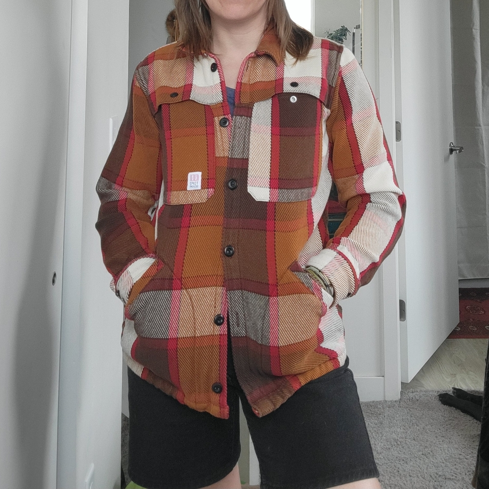Plaid Button-Up Shirt Jacket
